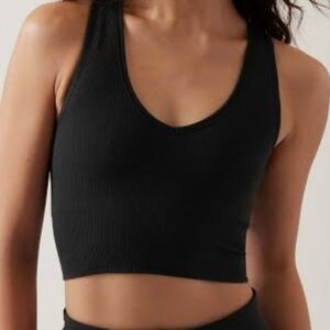 XKarla Indie Sleaze Grunge Flirty Black Ribbed Crop Tank Medium